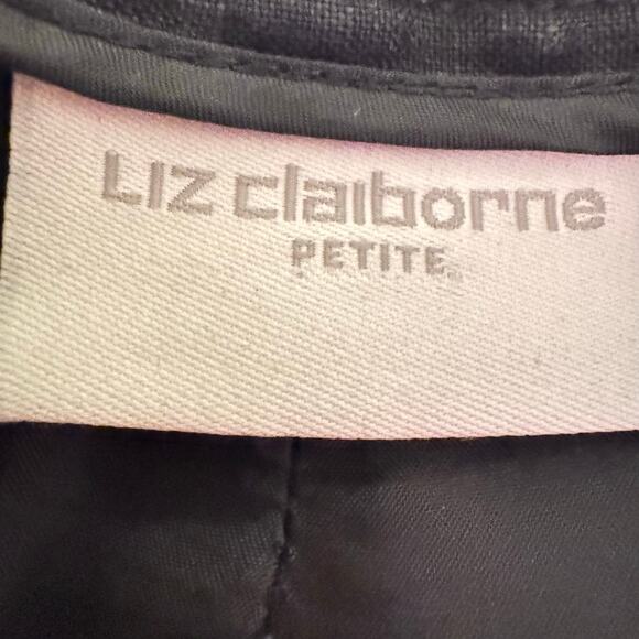Liz Claiborne 14 Petite Black LINEN pants - Picture 4 of 6